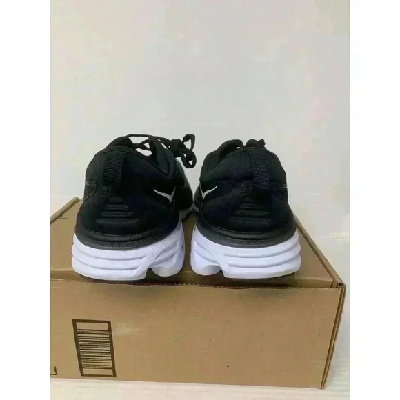 -798 Hoka Bondi 8, Black/White, Mens Running Shoes-US 10 Mens - Picture 5 of 5